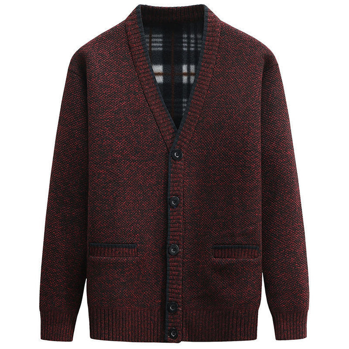 Herren Strickjacke mit V-Ausschnitt und hochwertigen Details Drune