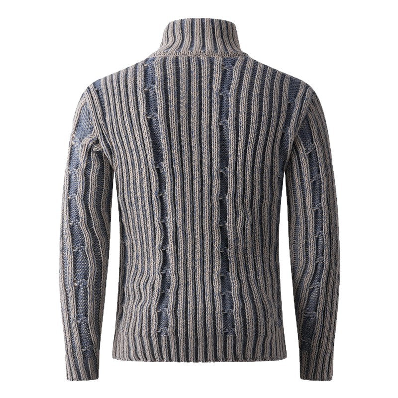 Herren modische Strickjacke mit hochabschließendem Reißverschluss und einzigartigem Muster Drune