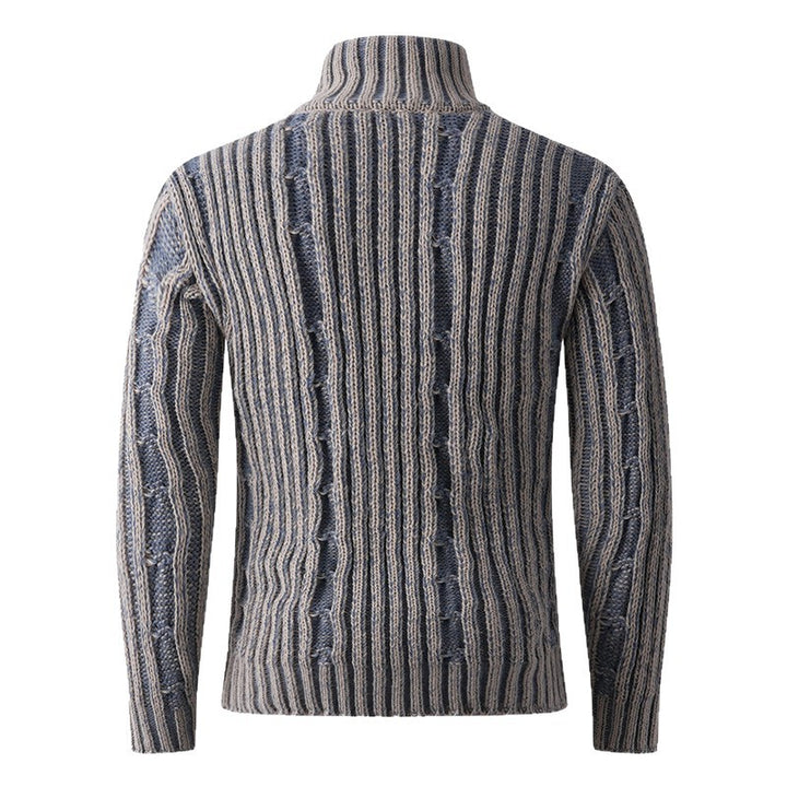 Herren modische Strickjacke mit hochabschließendem Reißverschluss und einzigartigem Muster Drune