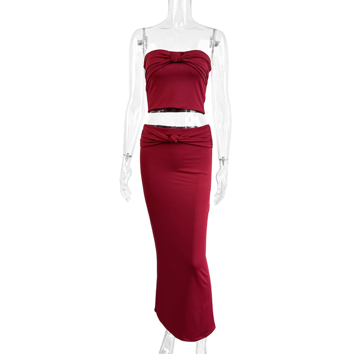 Damen Wickeloberteil mit Knotendetails und figurbetontem Design Drune