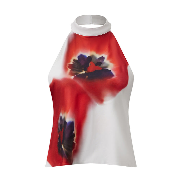 Damen Haltertop mit blühendem Design Drune