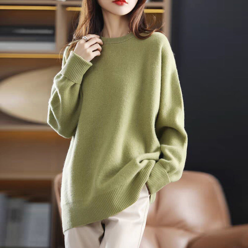 Damen Langer Strickpullover mit lässigem Schnitt Drune