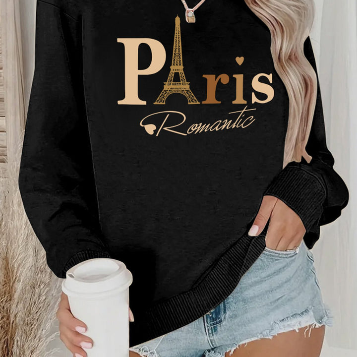 Damen Sweatshirt mit romantischem Paris-Design Drune
