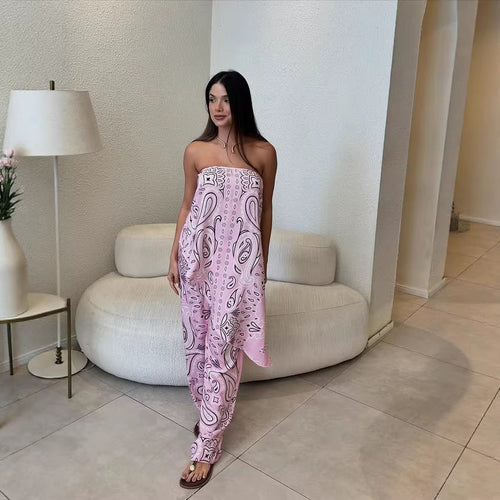 Damen lässiger Jumpsuit mit weitem Schnitt und stylischem Muster Drune