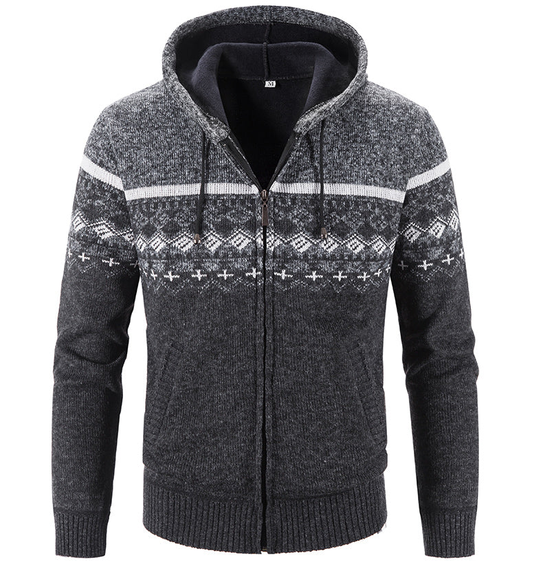 Drune | Gemusterter Hoodie Baumwolle und Polyester Warm und Stilvoll
