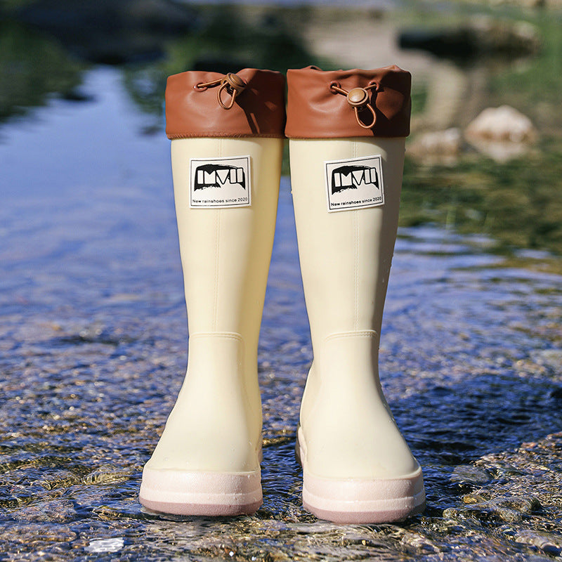 Damen robuste Gummistiefel mit verstellbarem Schaft und rutschfester Sohle Drune