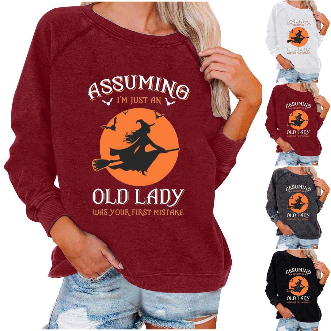 Damen Sweatshirt mit kreativem Halloween-Motiv und lässigem Schnitt Drune