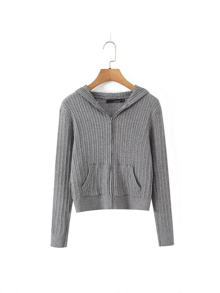 Damen Freizeit-Hoodie mit strukturierter Oberflächenverarbeitung und praktischen Taschen Drune