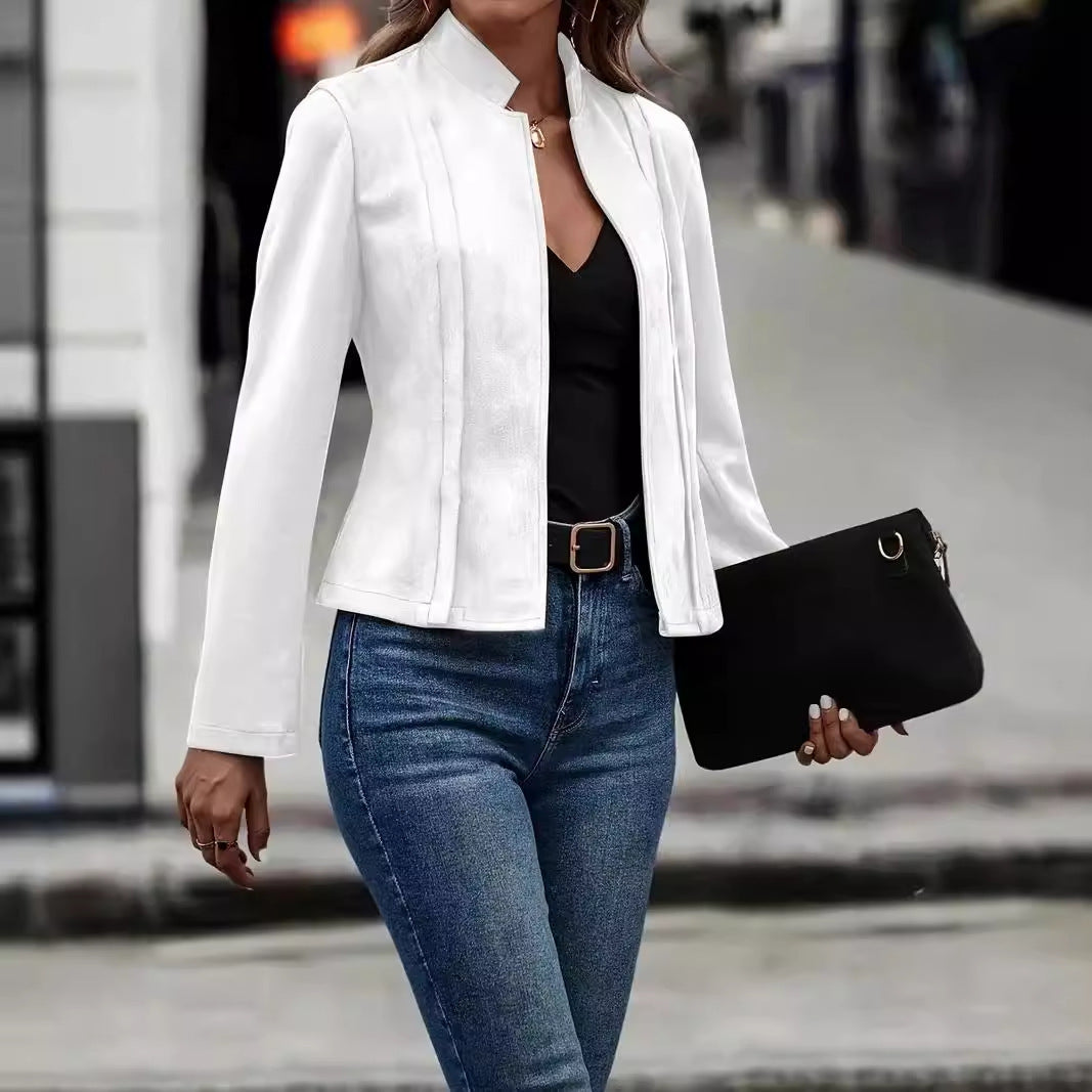 Damen modische und feine Kurzjacke mit strukturiertem Design Drune