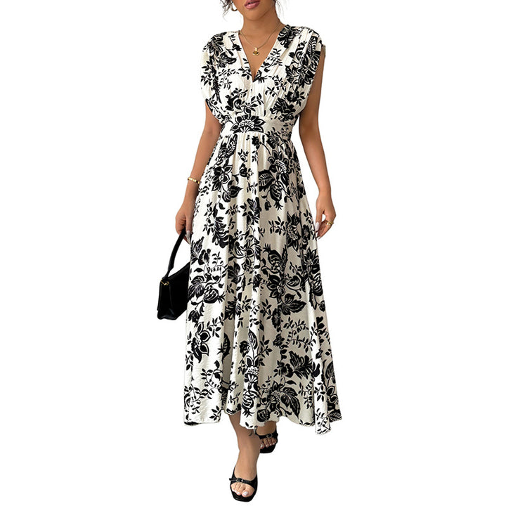 Damen Maxikleid mit floralem Muster und taillierbarem Gürtel Drune