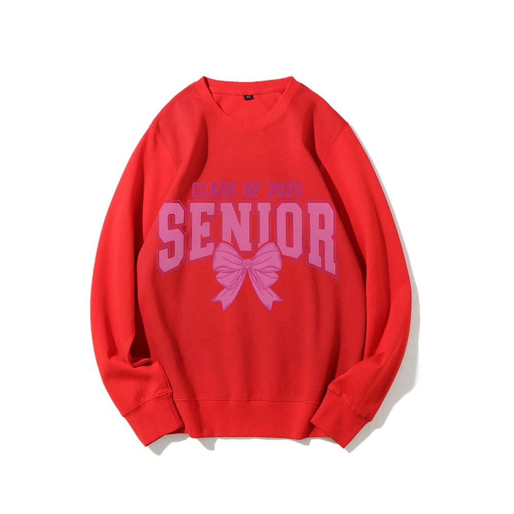 Damen Sweatshirt mit Abschlussjahr und dekorativem Schleifendesign Drune