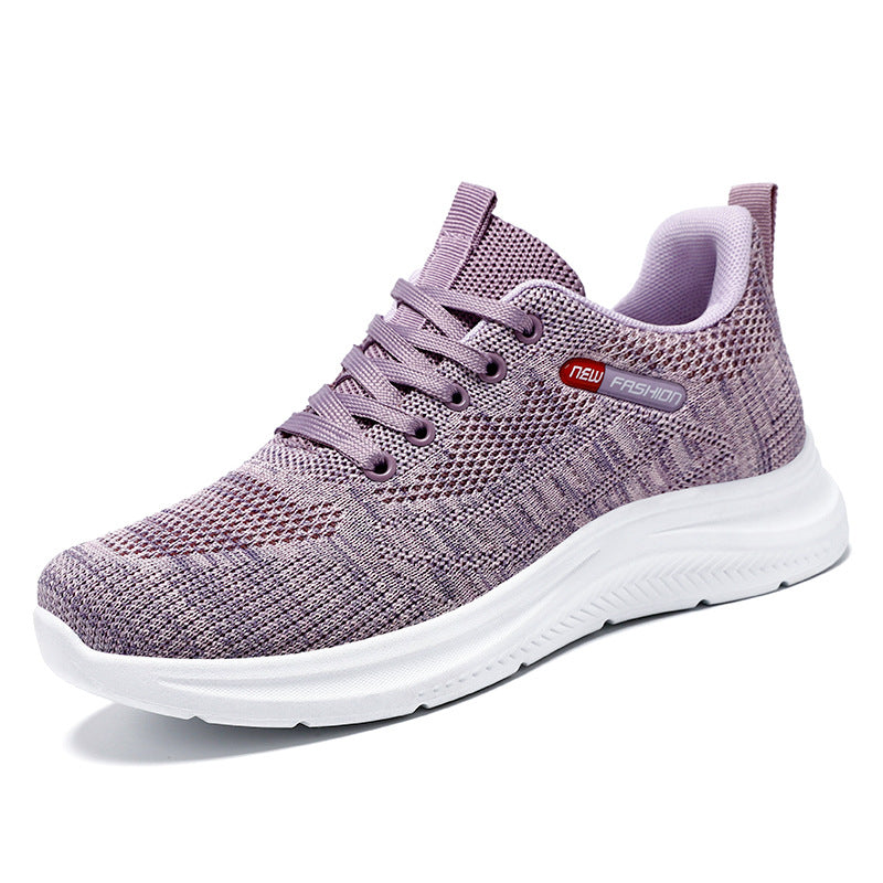 Damen nan leichte atmungsaktive Strick-Walking-Sneaker mit gepolstertem Fersenabschluss und dämpfender EVA-Zwischensohle Drune