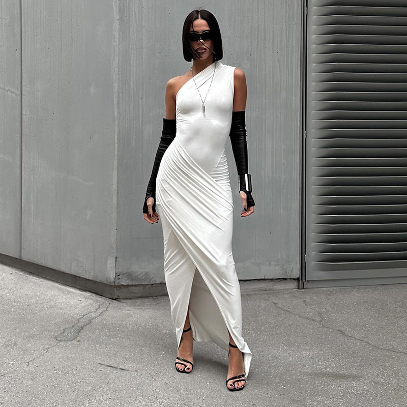 Damen Wickelkleid mit asymmetrischem Saum und figurformendem Design Drune