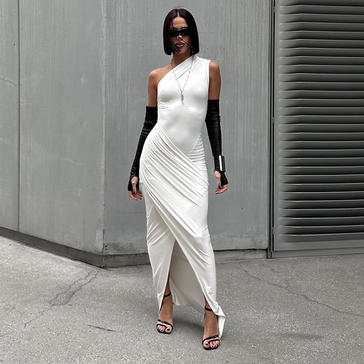 Damen Wickelkleid mit asymmetrischem Saum und figurformendem Design Drune