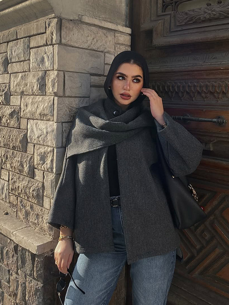 Damen elegante Oversized Jacke Drune