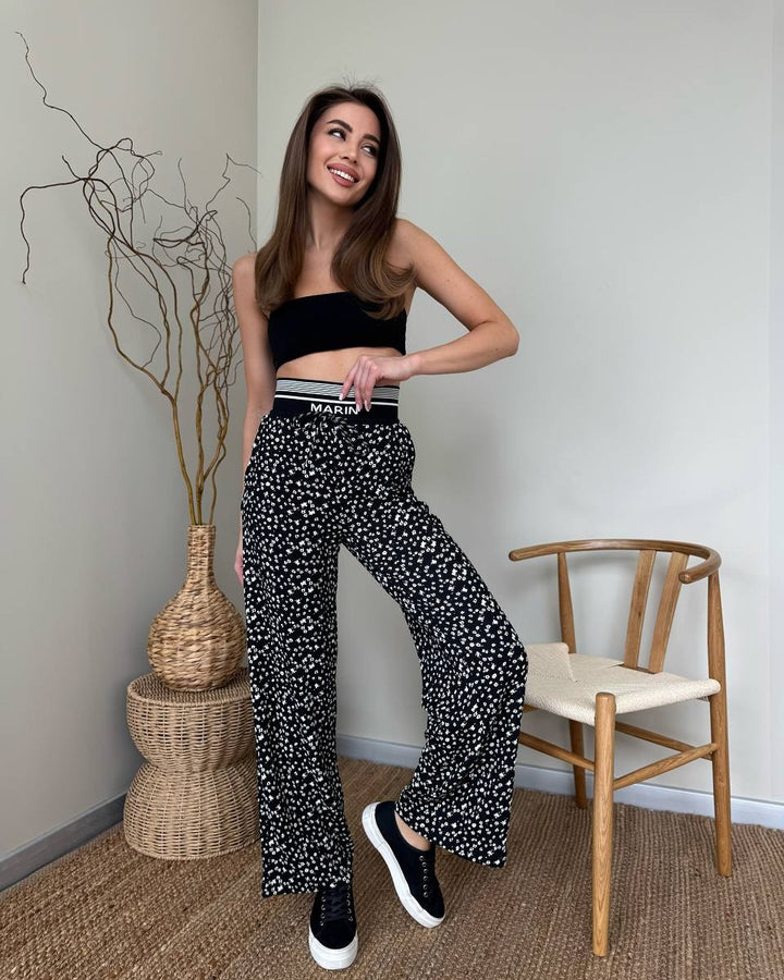 Damen Modische Leoprint Loungehose Drune