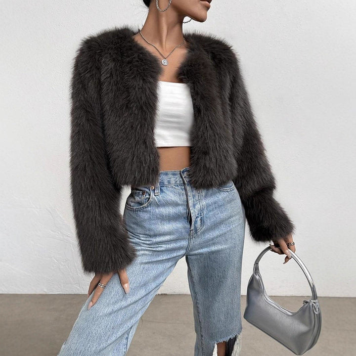 Damen Flauschige Kurzjacke Drune