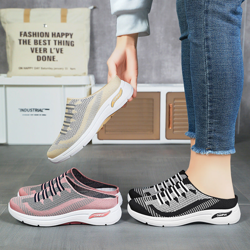 Damen nan gestrickter Slip-On Clog-Sneaker mit atmungsaktivem Sockenschuh und dämpfender Komfortsohle Drune