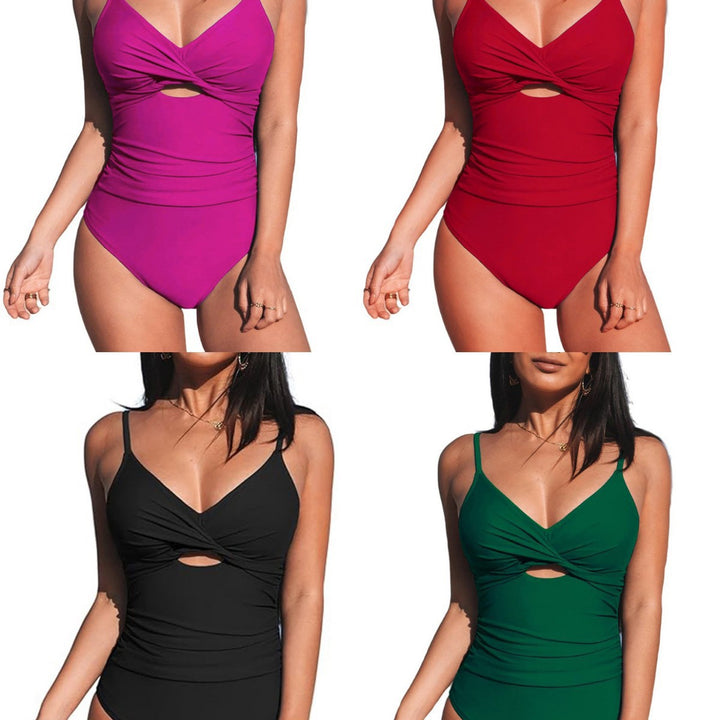 Damen Eleganter Einteiler-Badeanzug mit modischem Cut-Out Drune