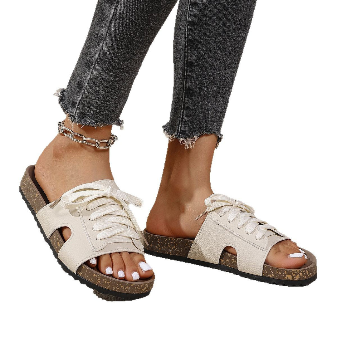 Damen Modische Sandalen mit sportlichem Schnürdesign und weichem Fußbett Drune