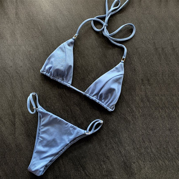Damen Triangel-Bikini mit Raffung und verstellbaren Trägern Drune