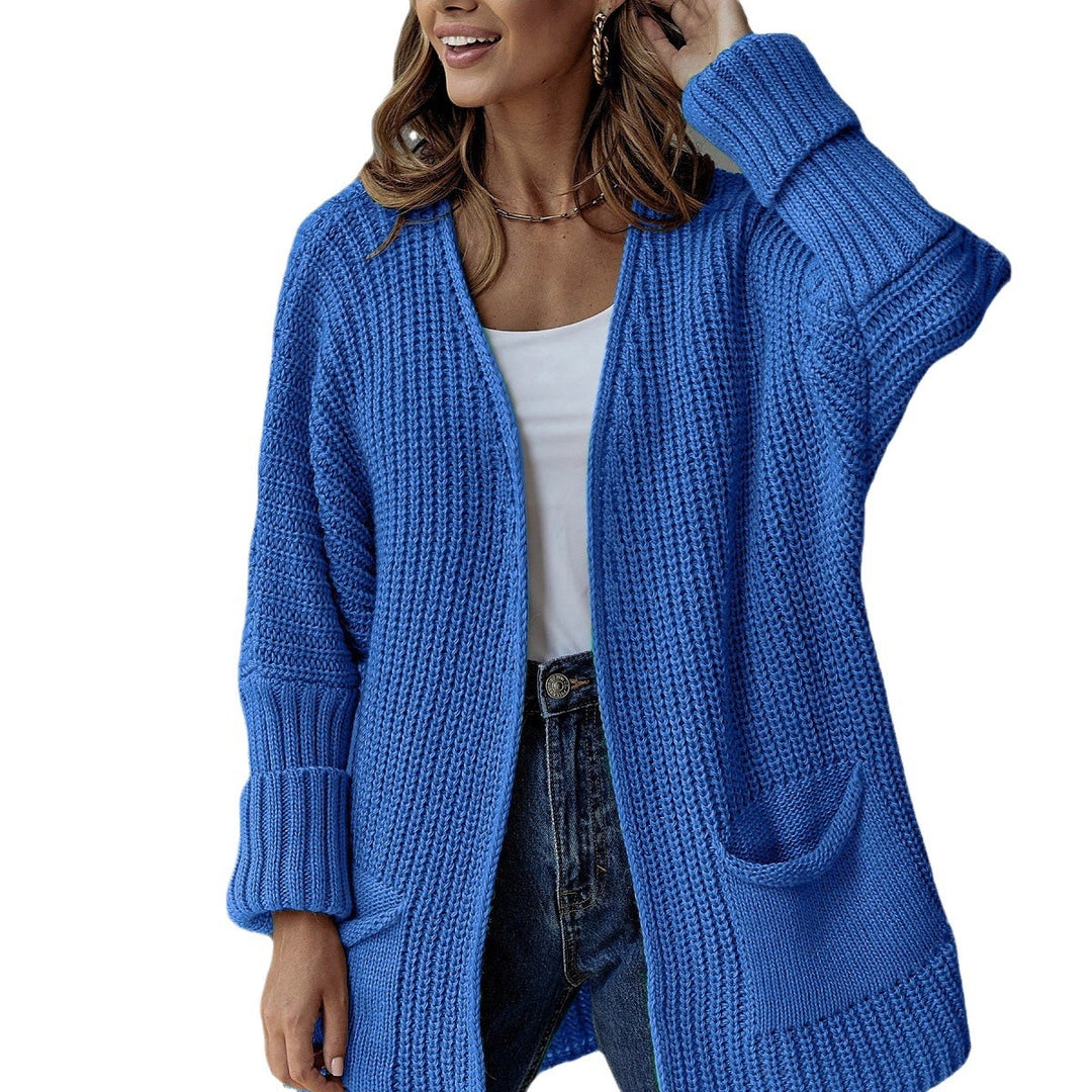 Damen Strickjacke mit tiefem V-Ausschnitt und praktischen Taschen Drune