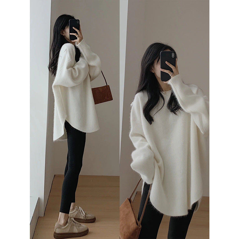 Damen Oversized Kuschelpullover mit strukturierter Oberfläche und lässigem Schnitt Drune