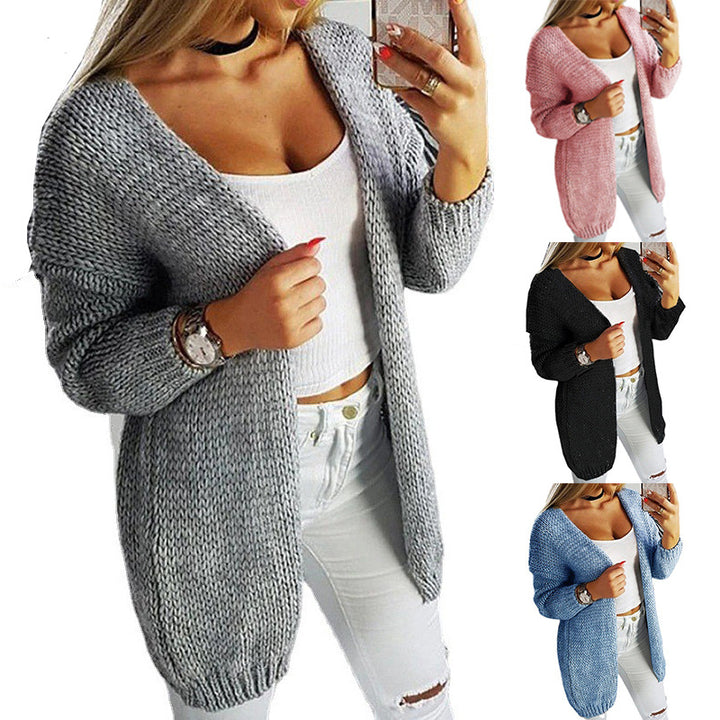 Damen lockerer Strickcardigan mit weichem Material und lässigem Schnitt Drune