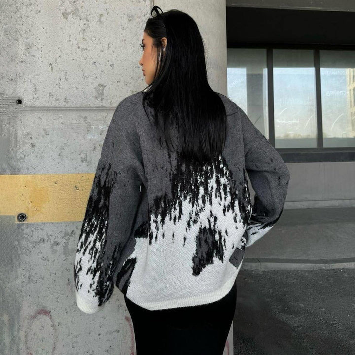 Damen gemütlicher Pullover mit modernem Farbverlauf Drune