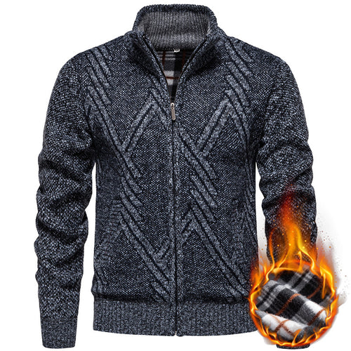 Herren Strickjacke mit strukturiertem Zopfmuster und praktischen Taschen Drune