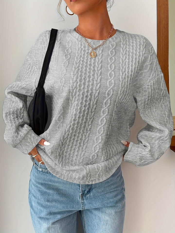 Damen Strickpullover mit strukturierter Optik und lässiger Passform Drune