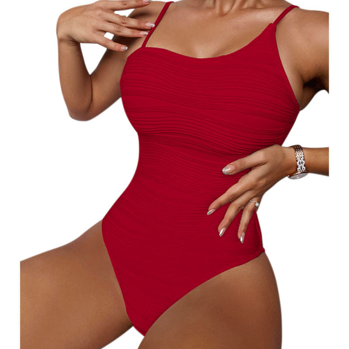 Damen Einteiler Badeanzug mit elegantem Rippendesign Drune
