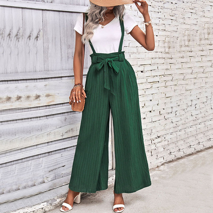 Damen eleganter Hosenanzug mit Raffungen und Taillengürtel Drune