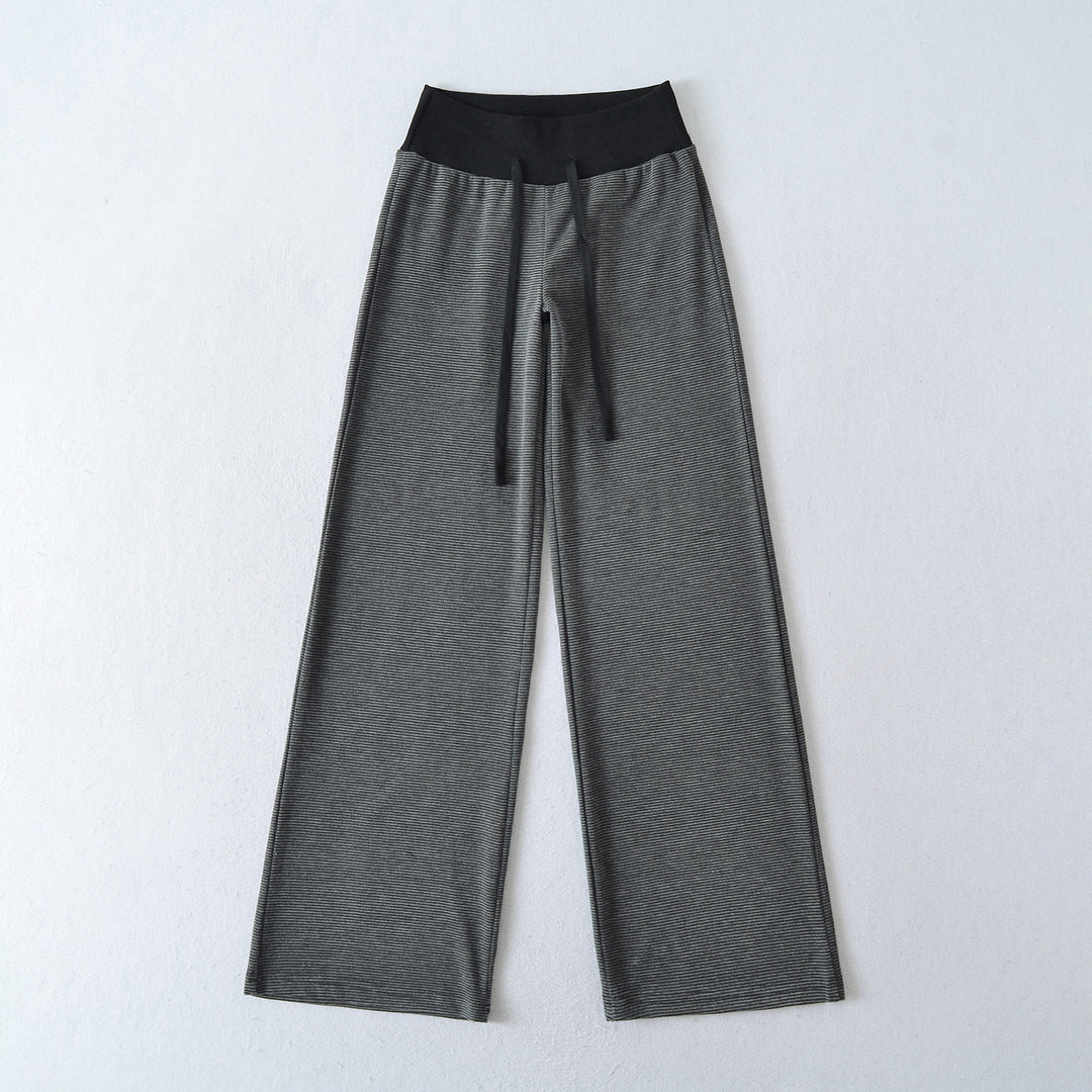 Damen weite Loungehose mit elastischem Bund und Kordelzug Drune