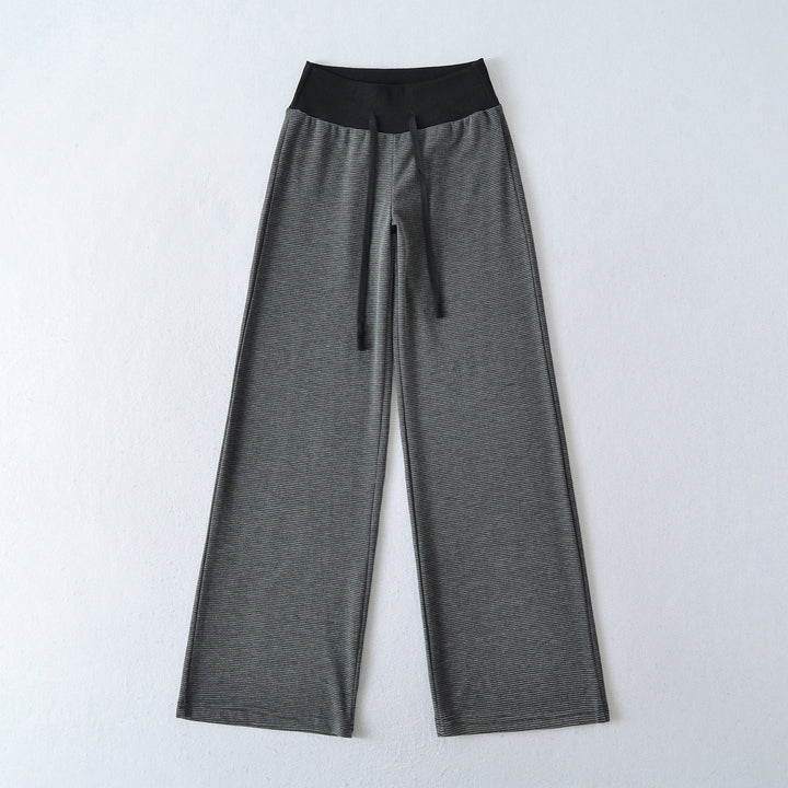 Damen weite Loungehose mit elastischem Bund und Kordelzug Drune