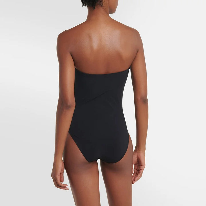 Damen Bandeau-Badeanzug mit elegantem Wickelrock Drune
