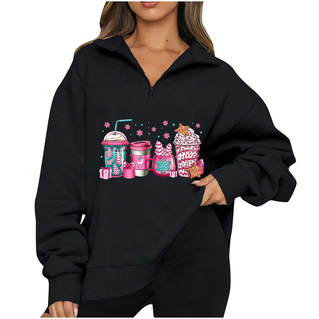 Damen Sweatshirt mit halbhohem Kragen Drune