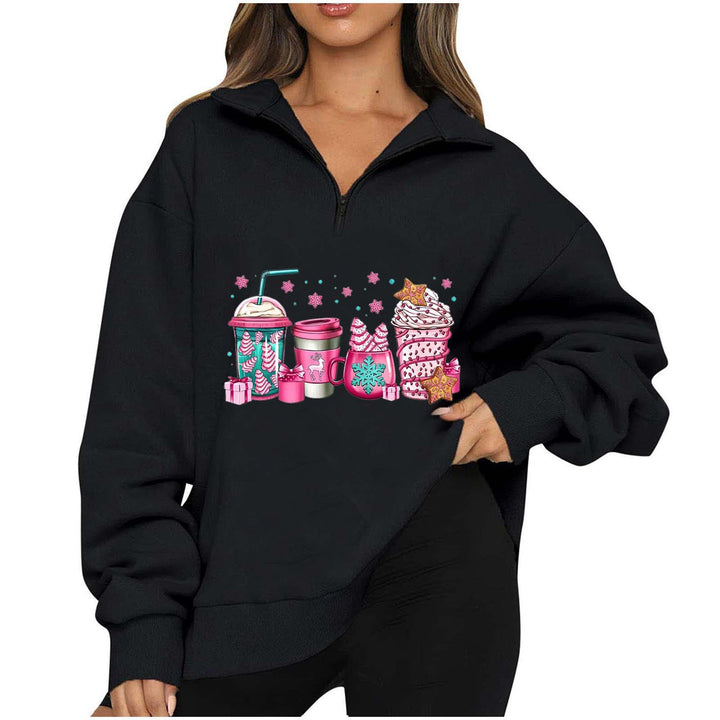 Damen Sweatshirt mit halbhohem Kragen Drune
