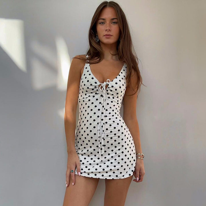 Damen figurbetontes Strickkleid mit V-Ausschnitt und grafischen Streifen Drune