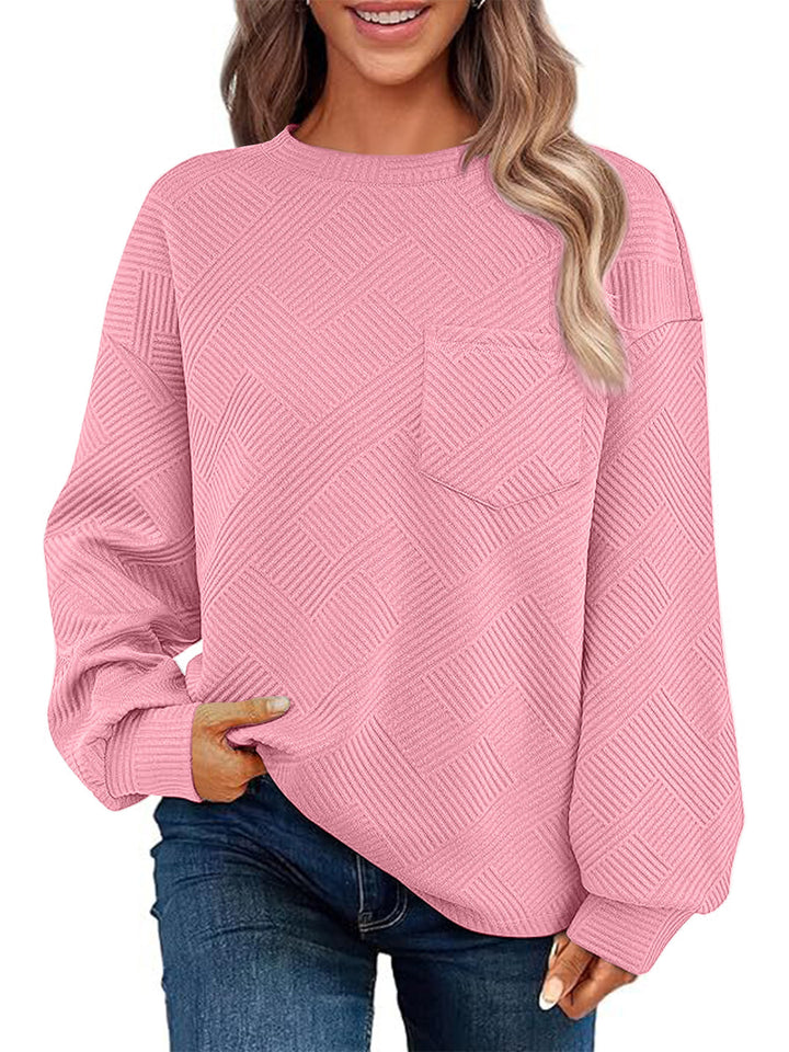 Damen lässiger Pullover mit strukturiertem Muster Drune
