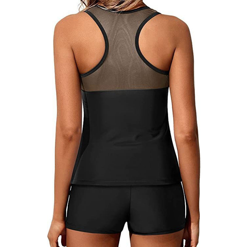 Damen Sportliches Tankini-Set mit dekorativem Leo-Muster Drune