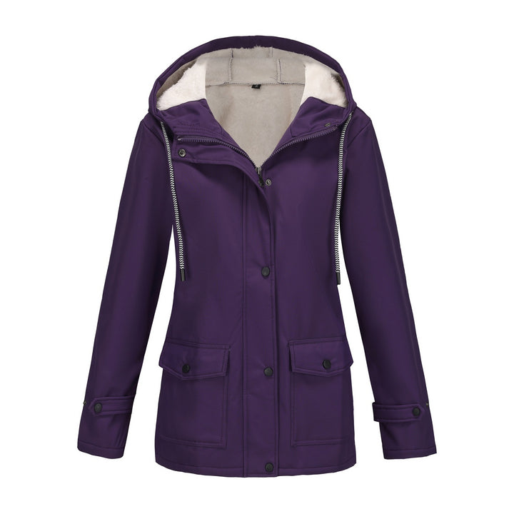 Damen wasserdichte Kapuzenjacke mit weichem Fleece-Futter Drune