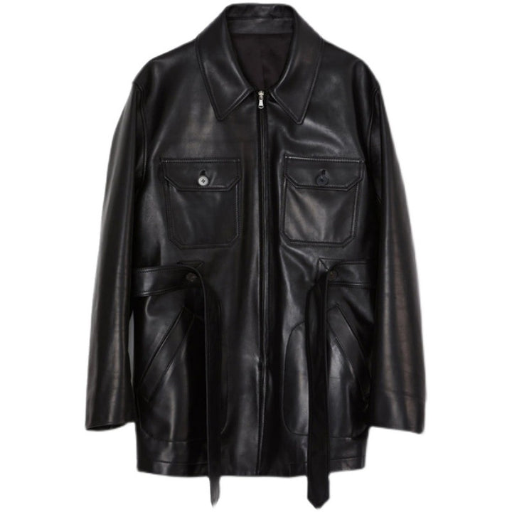 Damen oversized Kunstlederjacke Drune