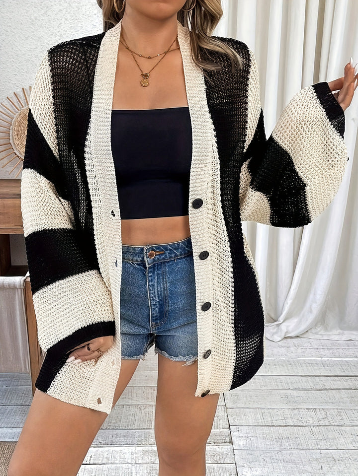 Damen Strickjacke im luftigen Netzdesign Drune