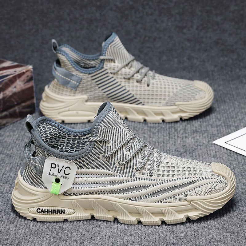 Herren leichte gestrickte Trail‑Sneaker mit sockenähnlichem Einstieg und stoßdämpfender Profilsohle Drune