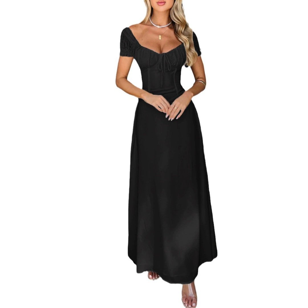 Damen Maxikleid mit schulterfreiem Design und Rüschendetails Drune