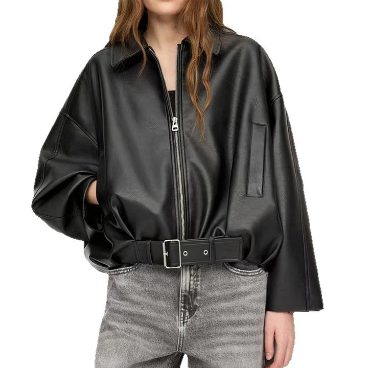 Damen lässige Lederjacke Drune