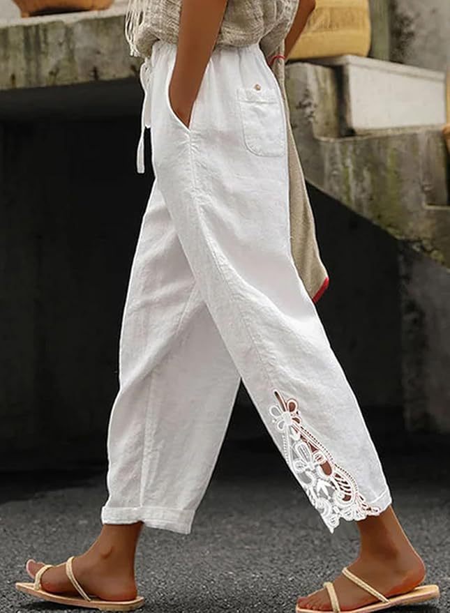 Damen Freizeithose mit aufwendigen Stickereien Drune