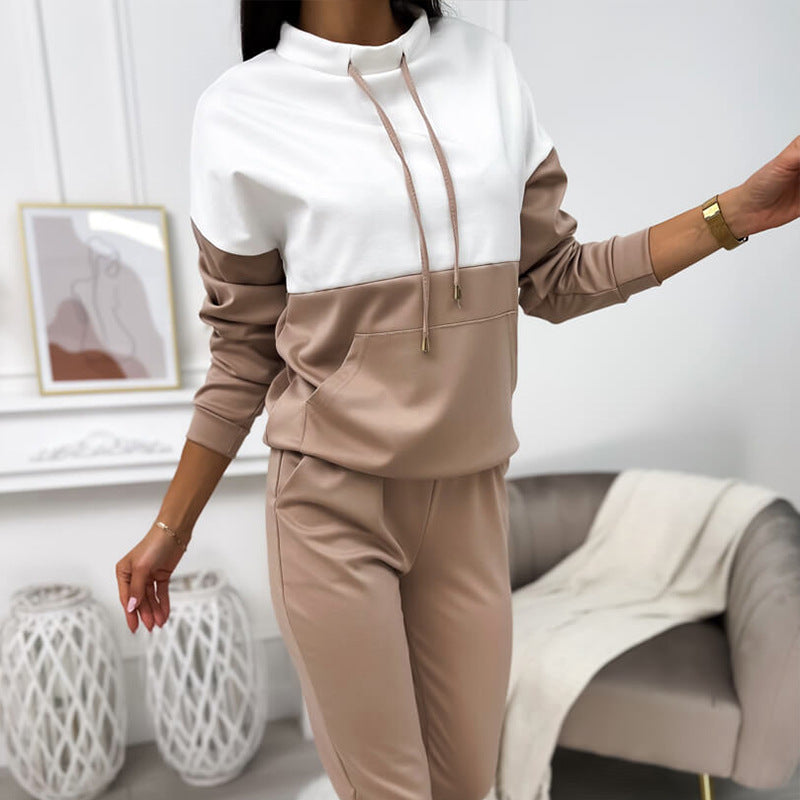 Damen Sportliches Lounge-Set mit Kapuze und Elastischem Bund Drune