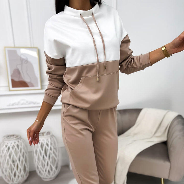 Damen Sportliches Lounge-Set mit Kapuze und Elastischem Bund Drune